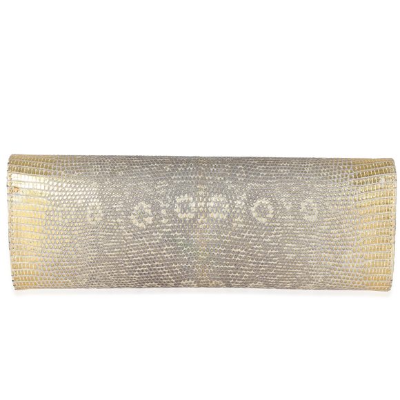 Chanel Gold Lizard Tube Flap Clutch - Picture 3 of 6